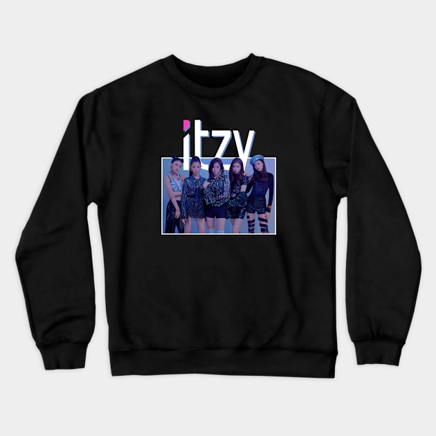 ITZY Blue Crewneck Sweatshirt by CYPHERDesign